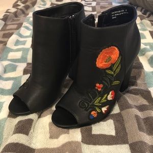 Charlotte Russe Floral Ankle Booties